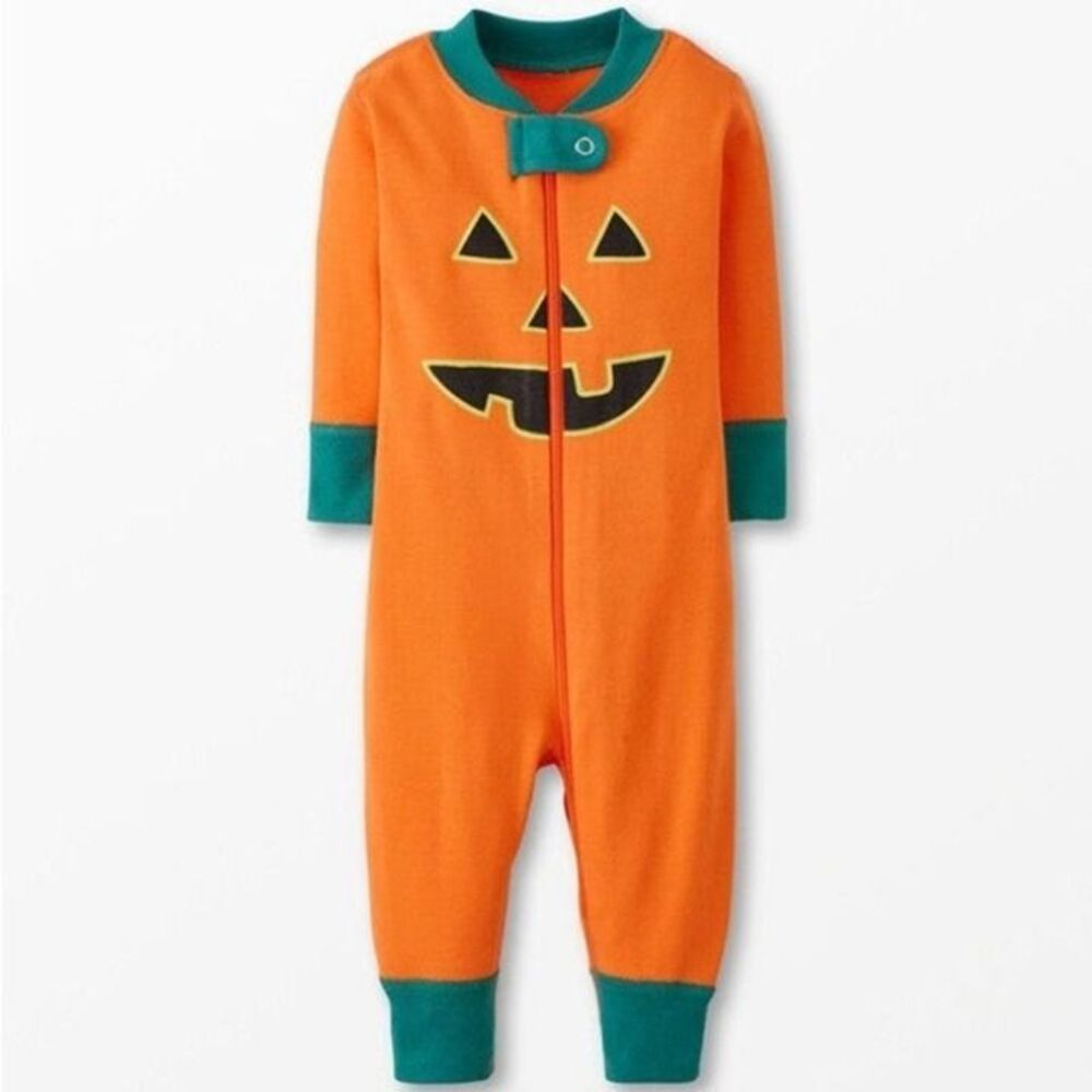 Hanna Andersson Baby Zip Sleeper Jack-O-lantern Halloween Pumpkin size 3-6 Month
